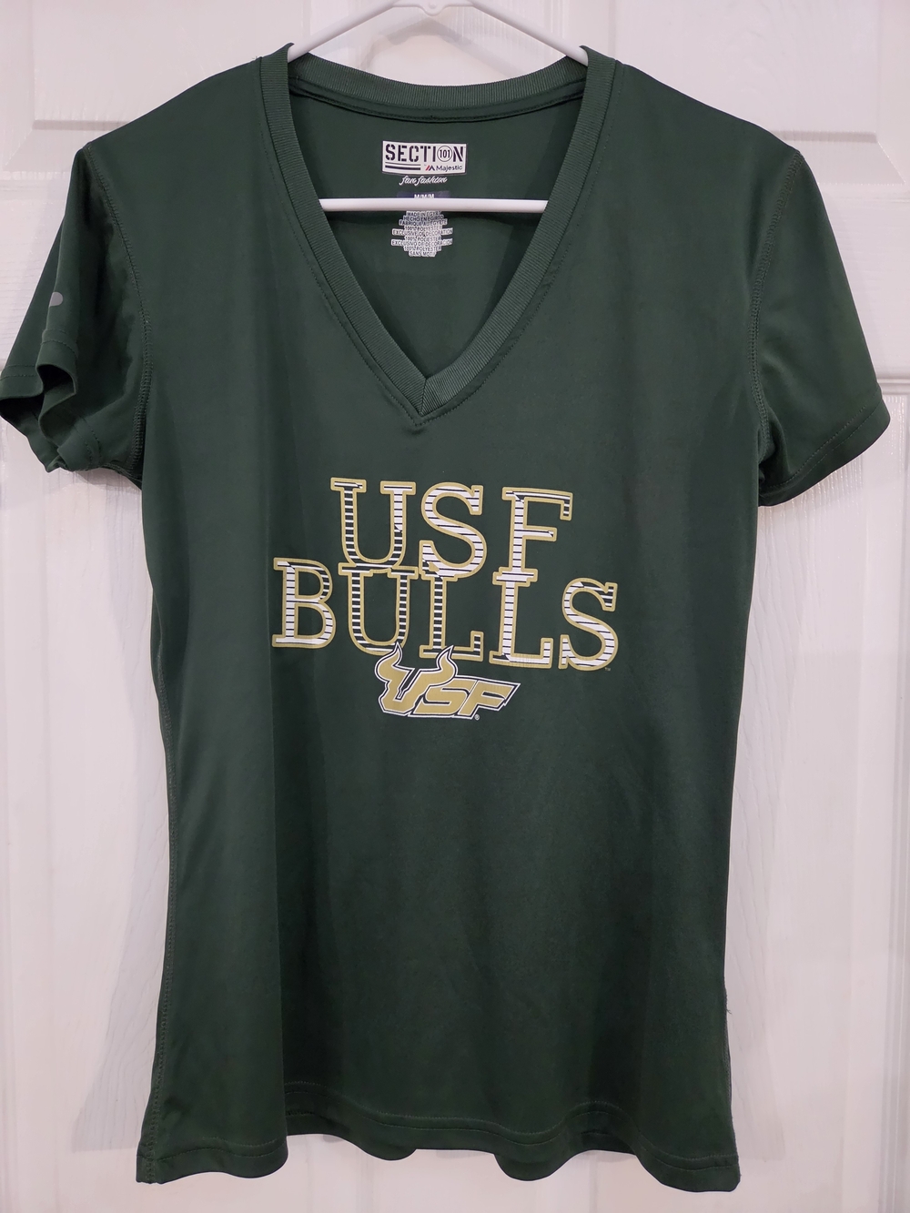 USF Bulls Women's V-Neck Tee - Forest Green by Section M
